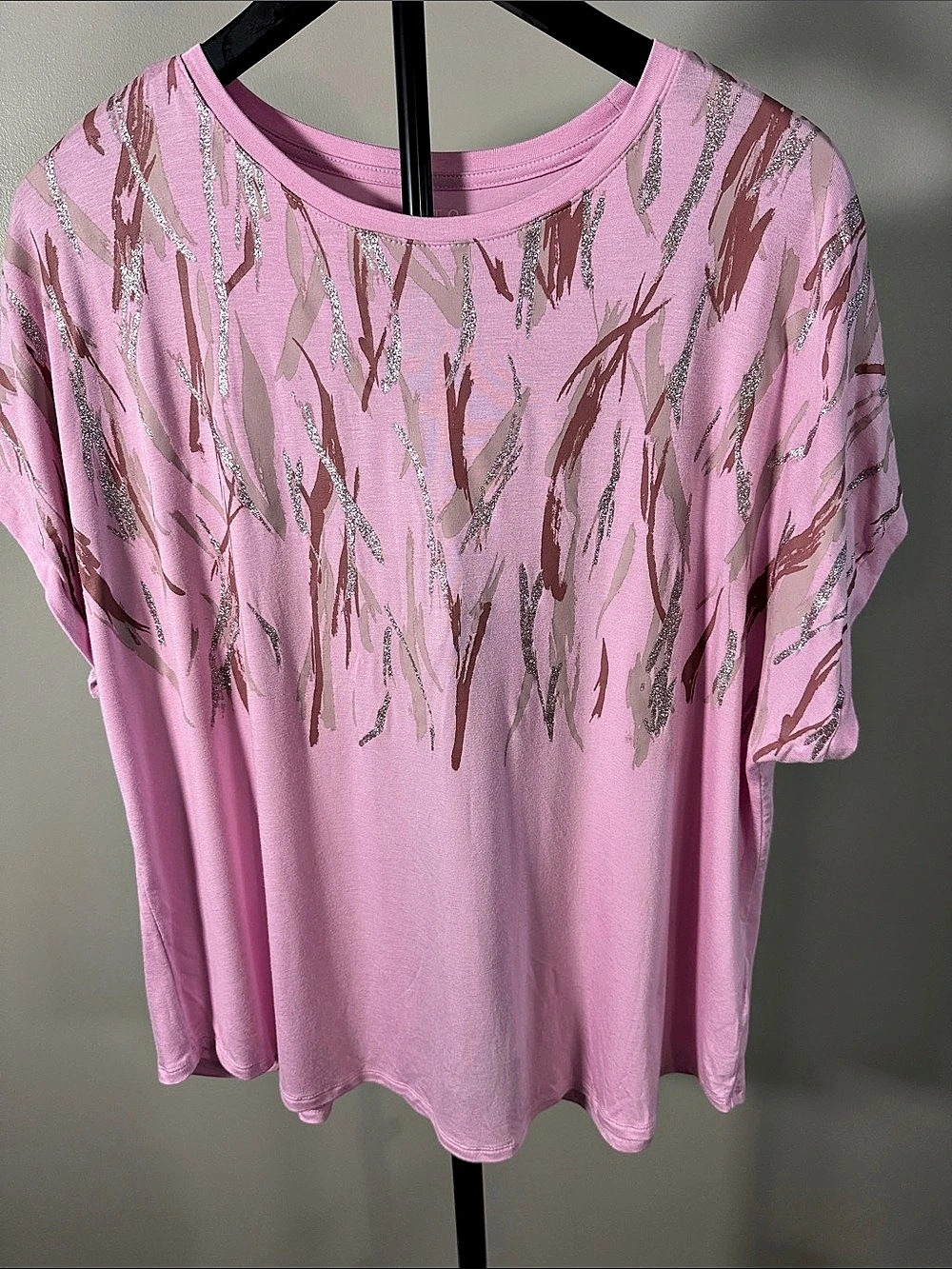 APT.9 Abstract Pink Short Sleeve Tee XXL
